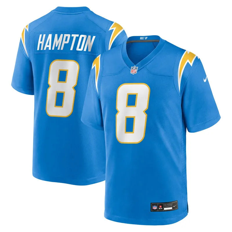 Men’s Los Angeles Chargers #8 Omarion Hampton Nike Powder Blue Vapor Limited Player Jersey