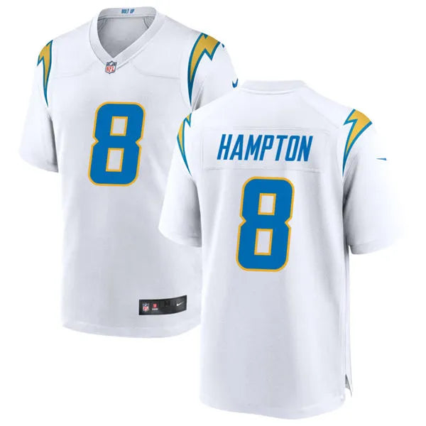 Men’s Los Angeles Chargers #8 Omarion Hampton Nike White Vapor F.U.S.E. Limited Jersey