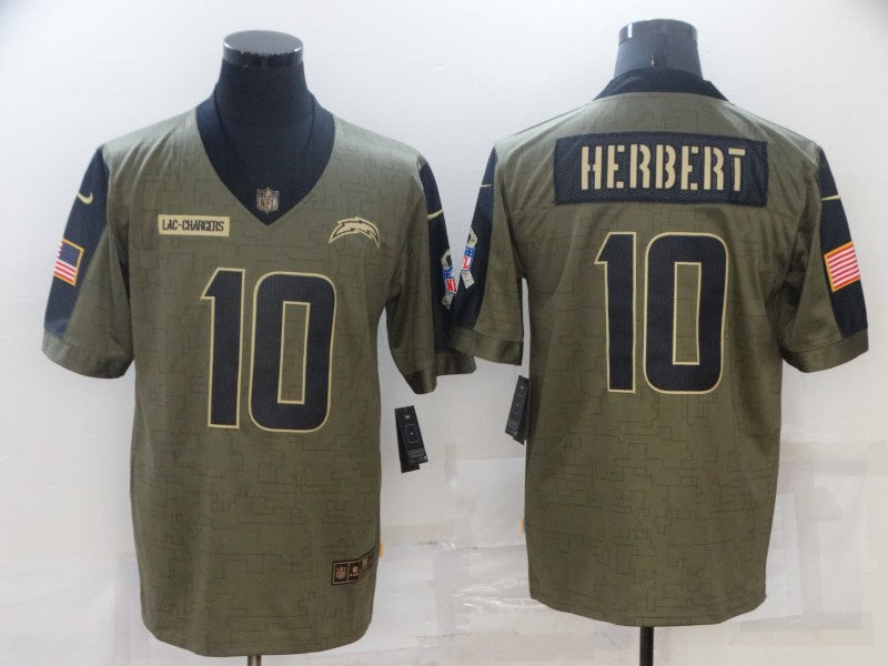Men’s Los Angeles Chargers Justin Herbert #10 Brown Jersey