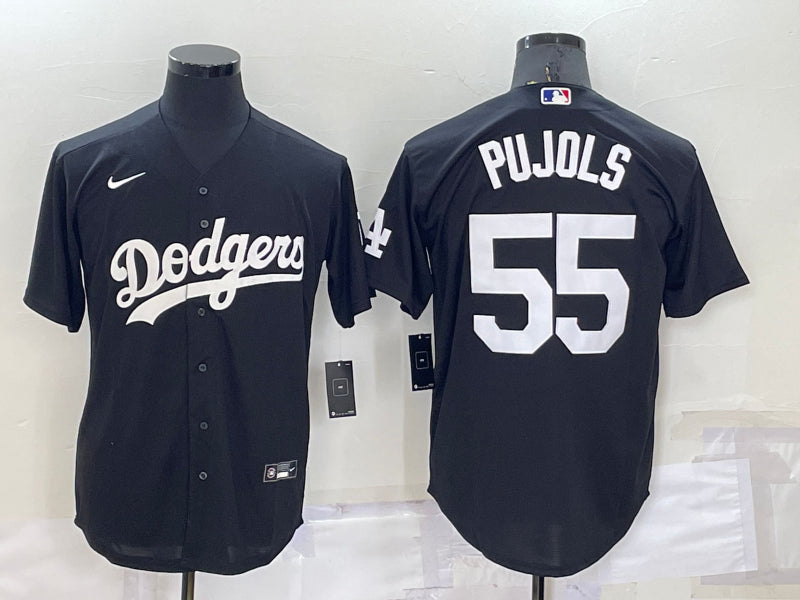 Men’s Los Angeles Dodgers Albert Pujols #55 Black Baseball Jersey