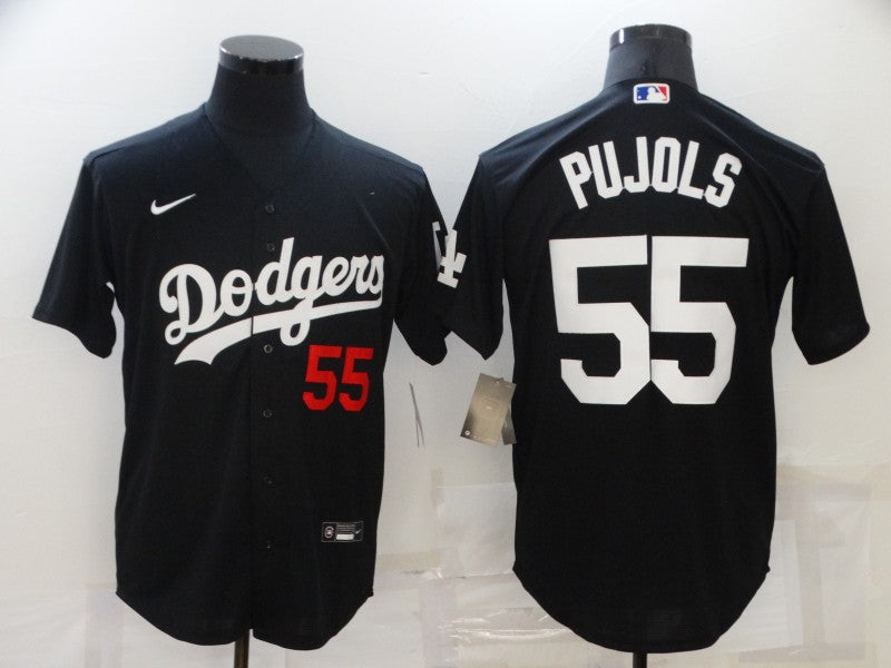 Men’s Los Angeles Dodgers Albert Pujols #55 Black Jersey