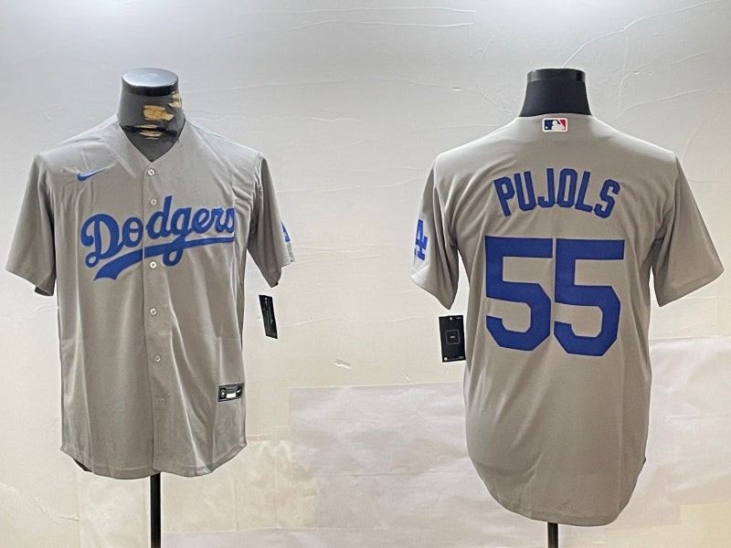 Men’s Los Angeles Dodgers Albert Pujols #55 Gray Jersey
