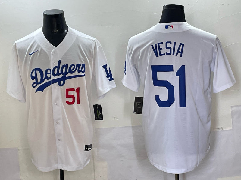 Men’s Los Angeles Dodgers Alex Vesia #51 White Home Limited Jersey