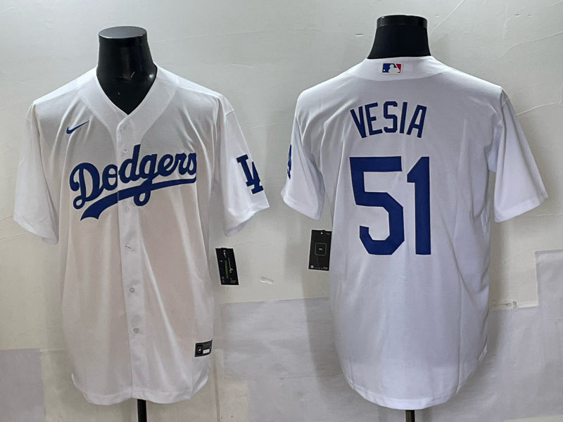 Men’s Los Angeles Dodgers Alex Vesia #51 White Limited Jersey