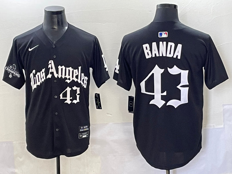 Men’s Los Angeles Dodgers Anthony Banda #43 Black Limited Jersey