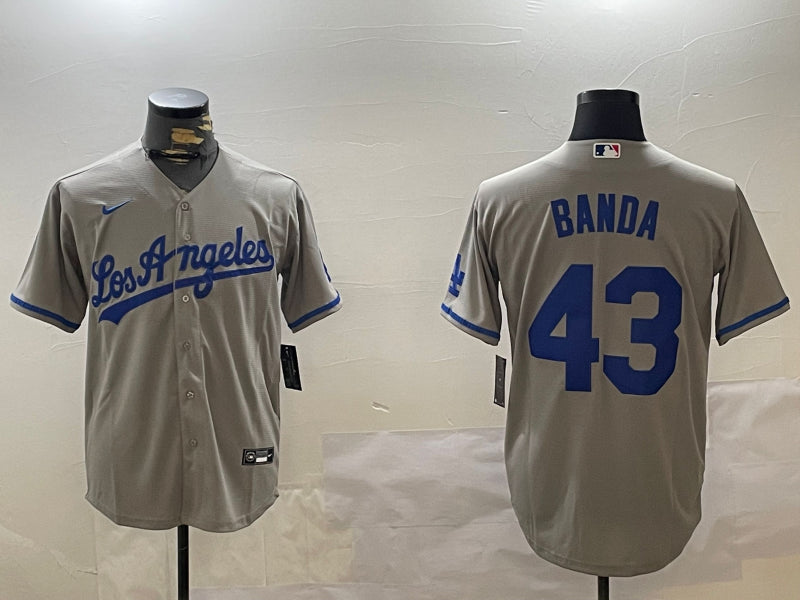 Men’s Los Angeles Dodgers Anthony Banda #43 Gray Jersey