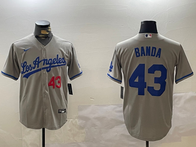 Men’s Los Angeles Dodgers Anthony Banda #43 Gray Jersey