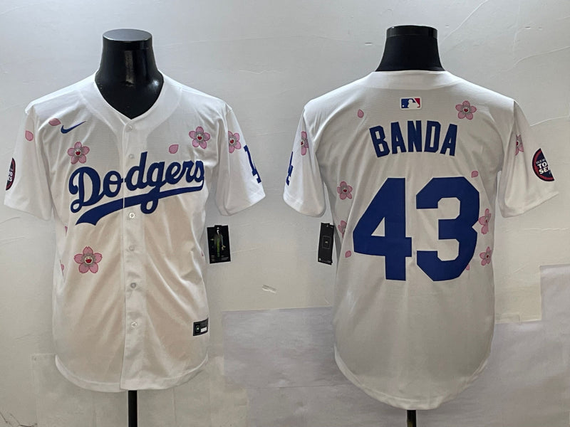 Men’s Los Angeles Dodgers Anthony Banda #43 White Jersey