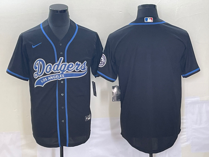 Men’s Los Angeles Dodgers Black Blank Jersey Joint Edition