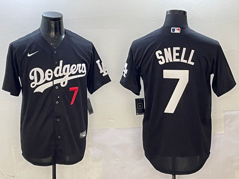 Men’s Los Angeles Dodgers Blake Snell #7 Black Alternate Jersey