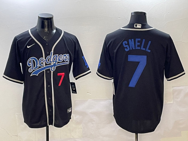 Men’s Los Angeles Dodgers Blake Snell #7 Black Jersey