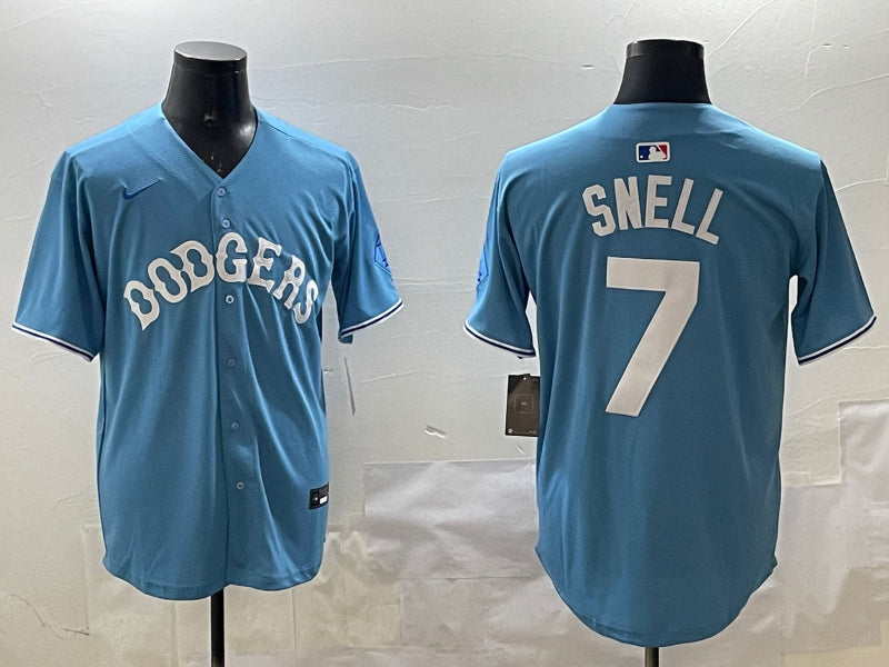 Men’s Los Angeles Dodgers Blake Snell #7 Light Blue Limited Jersey