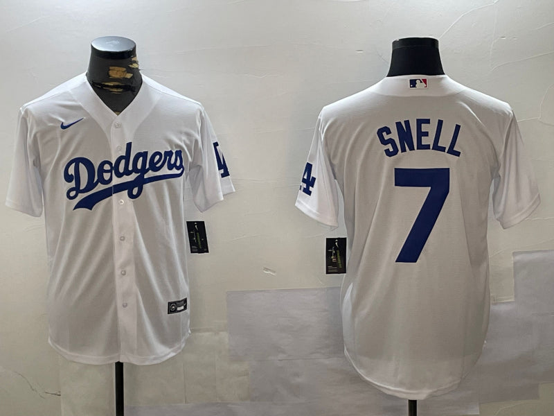 Men’s Los Angeles Dodgers Blake Snell #7 White Home Jersey