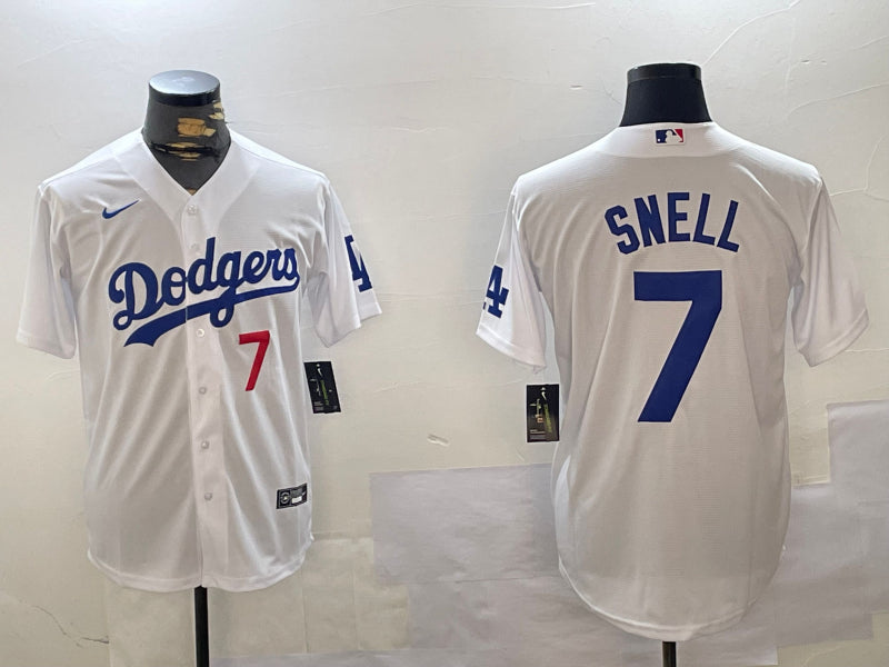 Men’s Los Angeles Dodgers Blake Snell #7 White Jersey