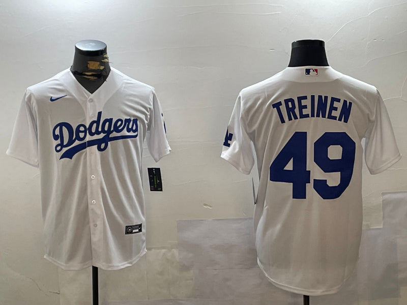 Men’s Los Angeles Dodgers Blake Treinen #49 White Home Jersey
