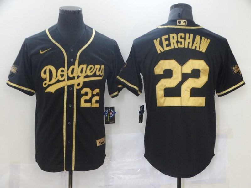 Men’s Los Angeles Dodgers Clayton Kershaw #22 Black Authentic Jersey
