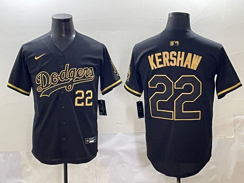 Men’s Los Angeles Dodgers Clayton Kershaw #22 Black Jersey