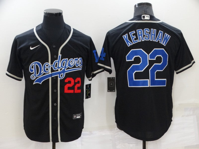 Men’s Los Angeles Dodgers Clayton Kershaw #22 Black Jersey