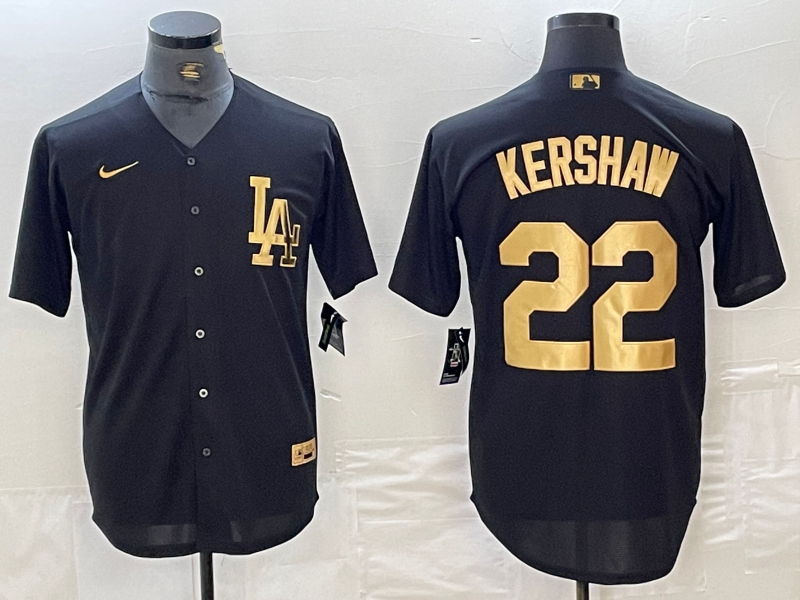 Men’s Los Angeles Dodgers Clayton Kershaw #22 Black Limited Jersey