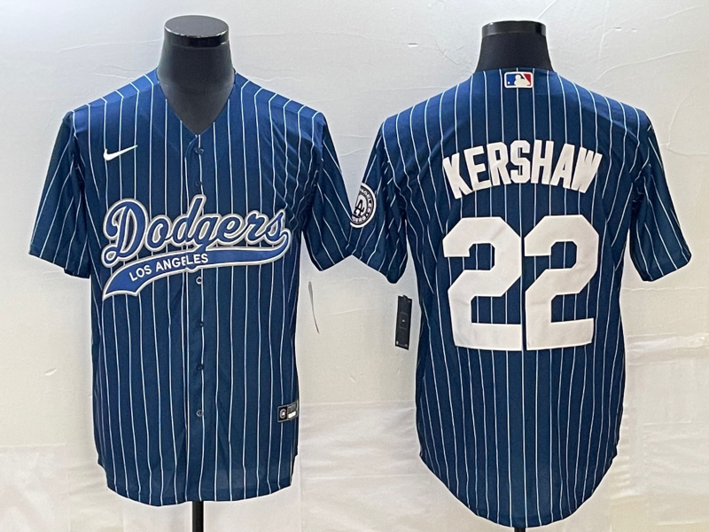 Men’s Los Angeles Dodgers Clayton Kershaw #22 Blue Jersey Joint Edition