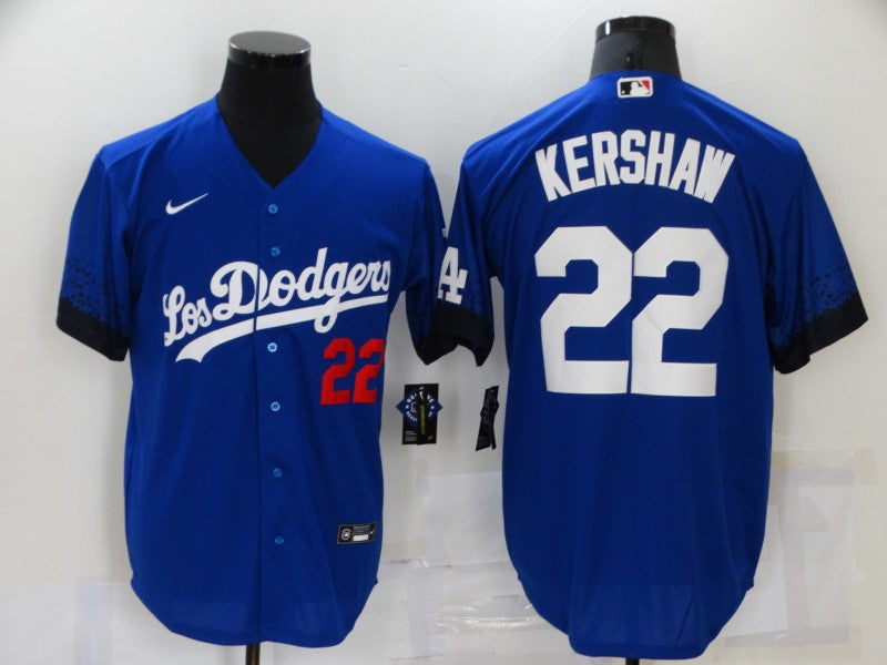 Men’s Los Angeles Dodgers Clayton Kershaw #22 Blue Stitched Jersey