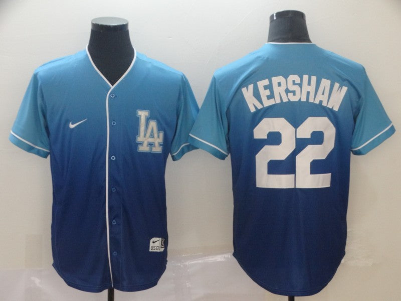 Men’s Los Angeles Dodgers Clayton Kershaw #22 Blue Stitched Jersey