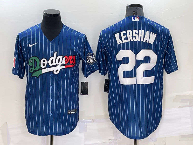 Men’s Los Angeles Dodgers Clayton Kershaw #22 Blue Stitched Jersey