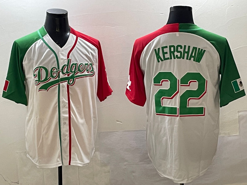 Men’s Los Angeles Dodgers Clayton Kershaw #22 White Jersey