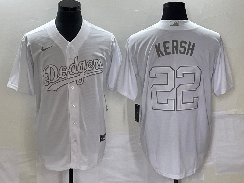 Men’s Los Angeles Dodgers Clayton Kershaw #22 White Jersey