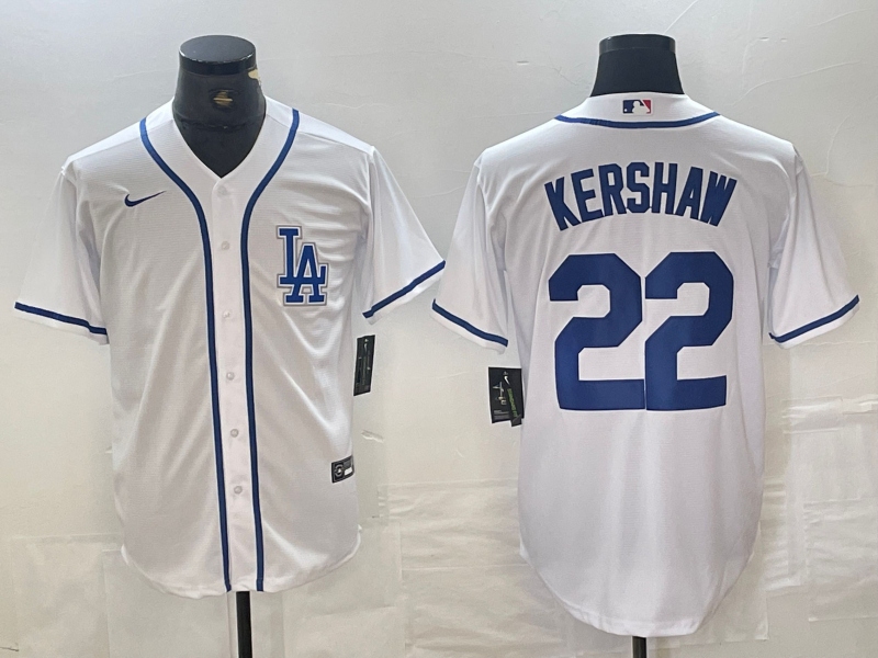 Men’s Los Angeles Dodgers Clayton Kershaw #22 White Limited Jersey