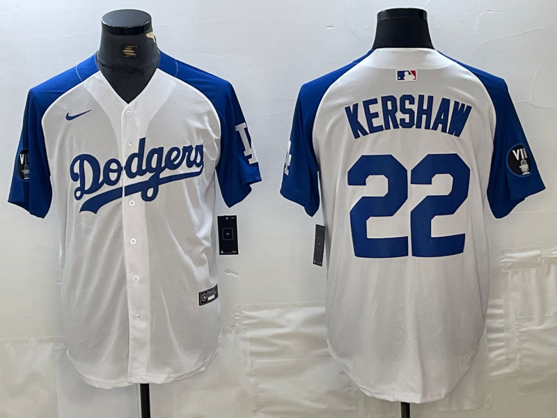 Men’s Los Angeles Dodgers Clayton Kershaw #22 White Limited Jersey