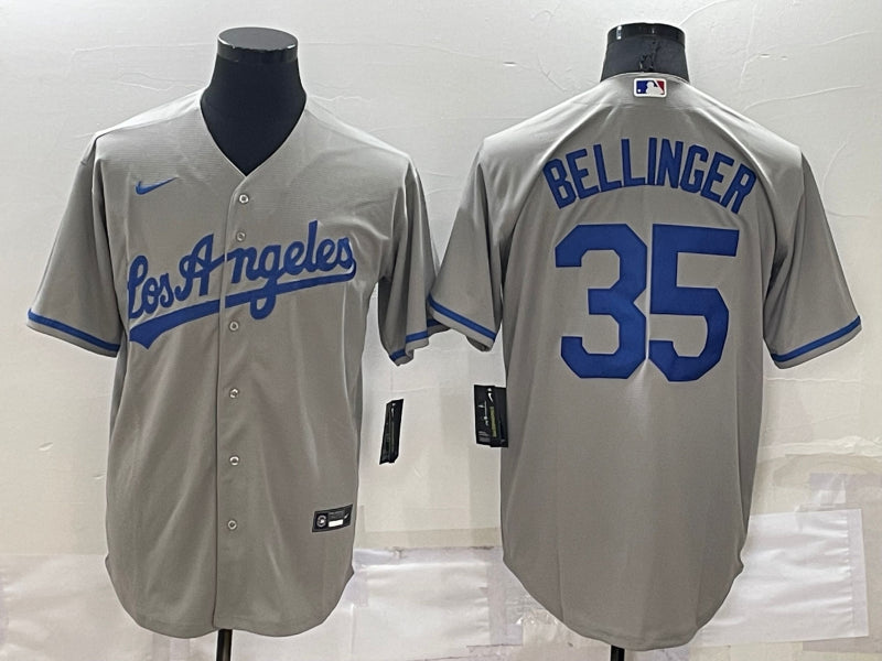 Men’s Los Angeles Dodgers Cody Bellinger #35 Gray Stitched Jersey