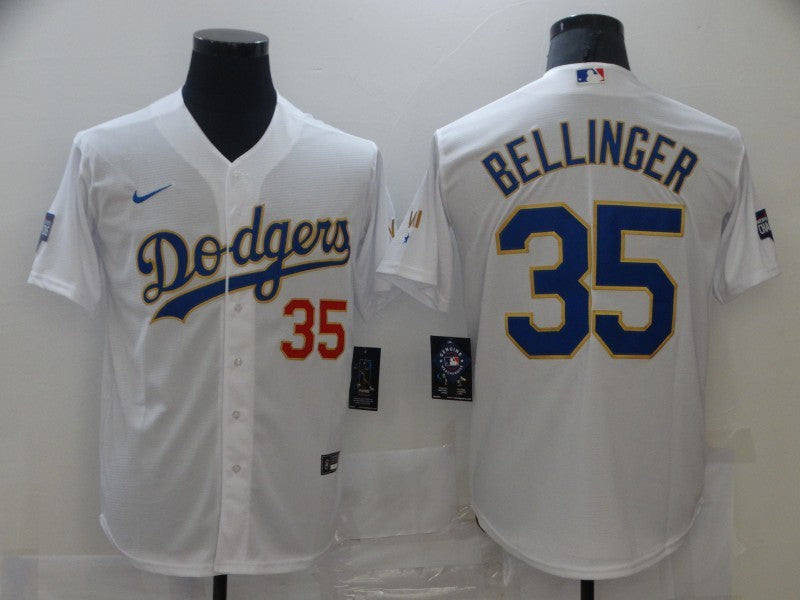 Men’s Los Angeles Dodgers Cody Bellinger #35 White Stitched Jersey