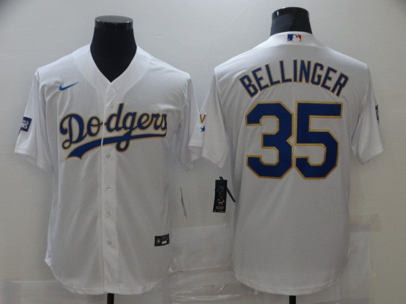 Men’s Los Angeles Dodgers Cody Bellinger #35 White Stitched Jersey