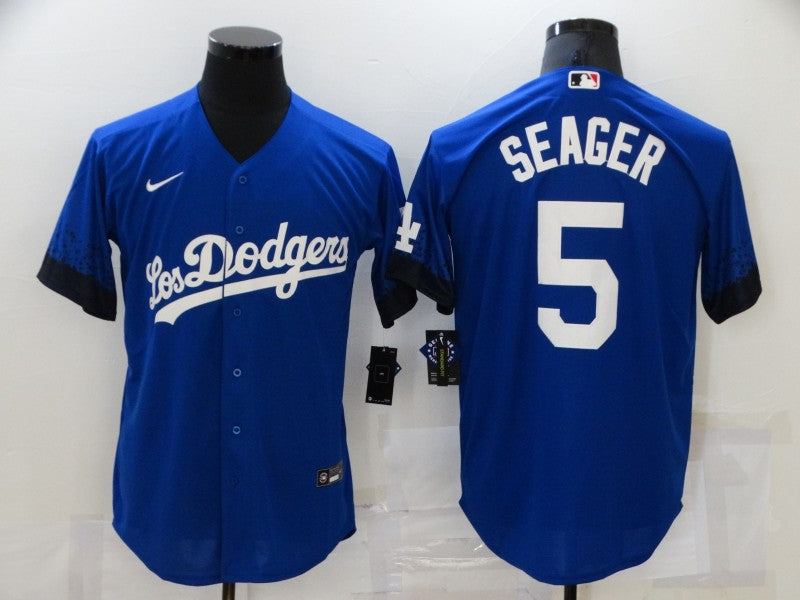 Men’s Los Angeles Dodgers Corey Seager #5 Blue Stitched Jersey