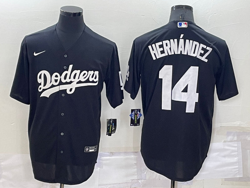 Men’s Los Angeles Dodgers Enrique Hernandez #14 Black Baseball Jersey