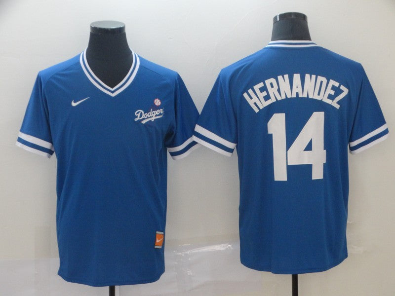 Men’s Los Angeles Dodgers Enrique Hernandez #14 Blue Stitched Jersey