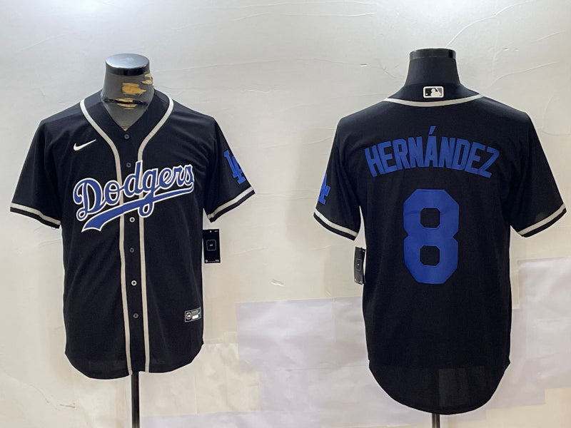 Men’s Los Angeles Dodgers Enrique Hernandez #8 Black Jersey