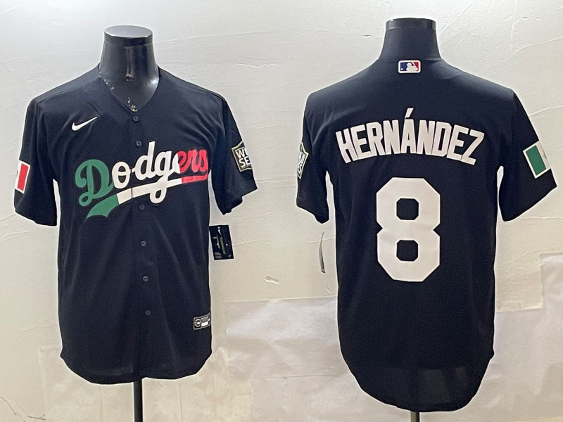 Men’s Los Angeles Dodgers Enrique Hernandez #8 Black Jersey