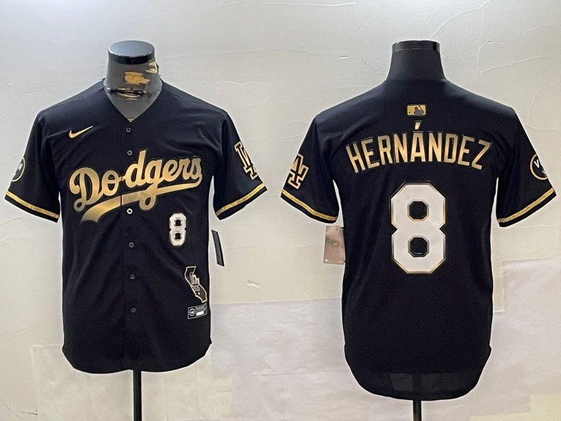 Men’s Los Angeles Dodgers Enrique Hernandez #8 Black Jersey