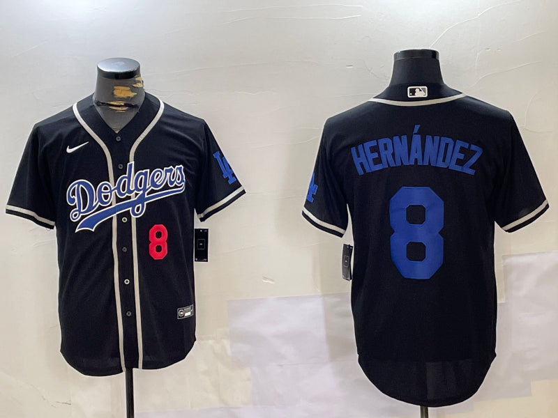Men’s Los Angeles Dodgers Enrique Hernandez #8 Black Jersey