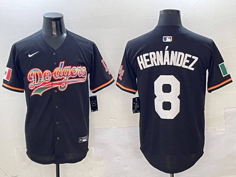 Men’s Los Angeles Dodgers Enrique Hernandez #8 Black Team Jersey