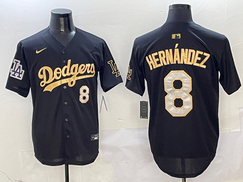 Men’s Los Angeles Dodgers Enrique Hernandez #8 Black Team Jersey