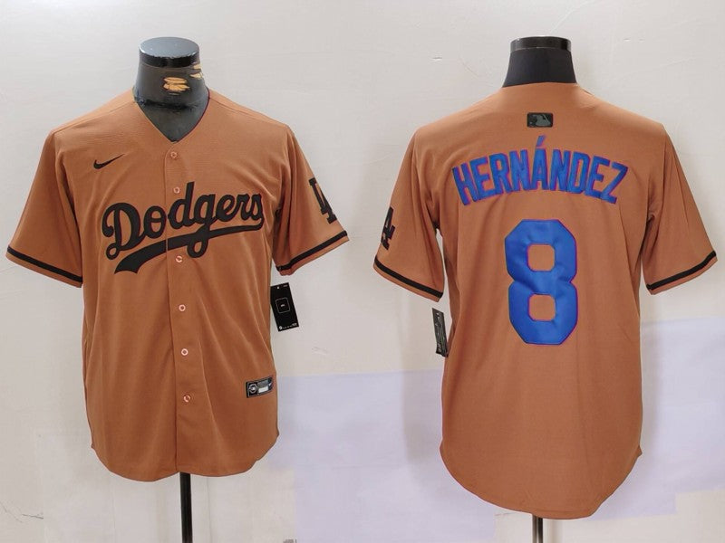 Men’s Los Angeles Dodgers Enrique Hernandez #8 Brown Jersey