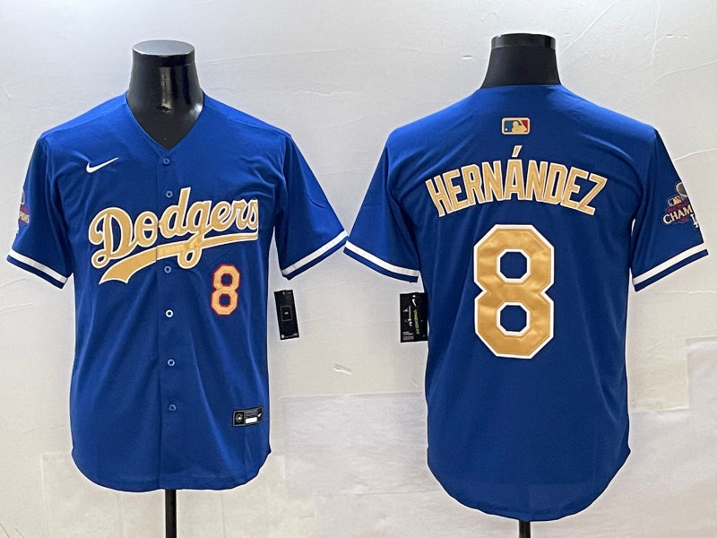 Men’s Los Angeles Dodgers Enrique Hernandez #8 Royal 2025 Gold Collection Limited Jersey