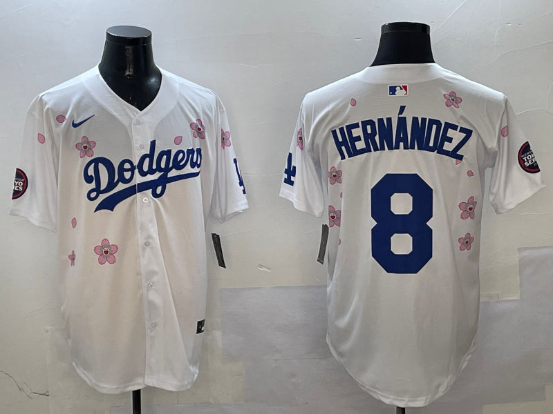 Men’s Los Angeles Dodgers Enrique Hernandez #8 White Alternate Jersey