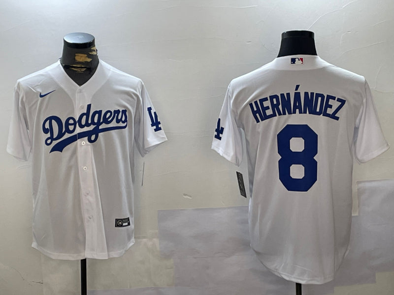 Men’s Los Angeles Dodgers Enrique Hernandez #8 White Home Jersey