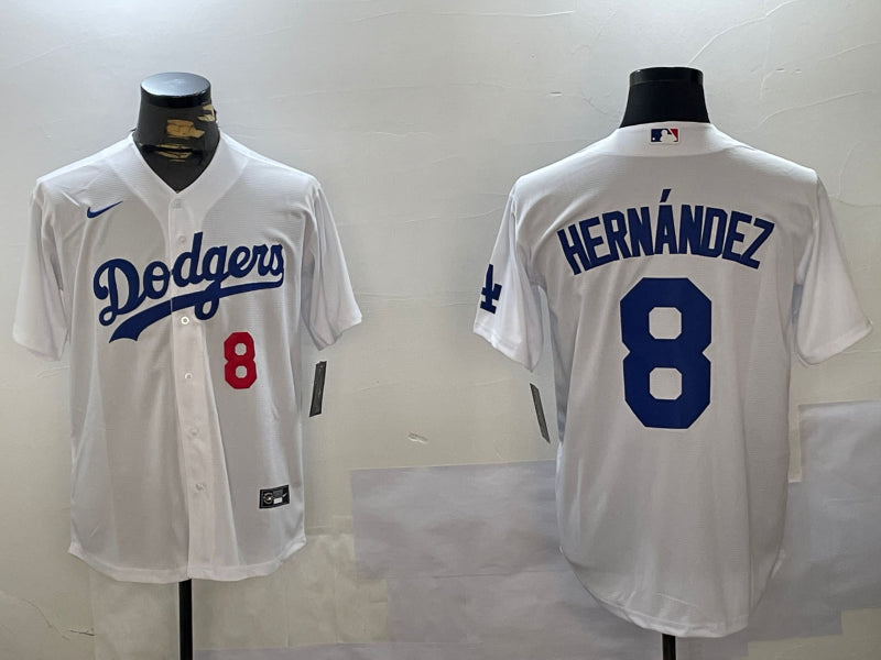 Men’s Los Angeles Dodgers Enrique Hernandez #8 White Jersey