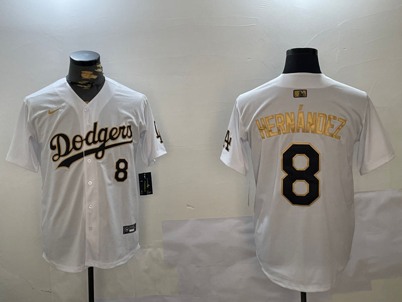 Men’s Los Angeles Dodgers Enrique Hernandez #8 White Jersey