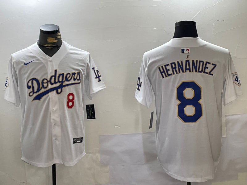 Men’s Los Angeles Dodgers Enrique Hernandez #8 White Jersey